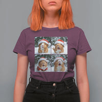 Funny Guinea Pig With Santa Hat Photobooth T Shirt For Women Christmas Gift - Wonder Print Shop