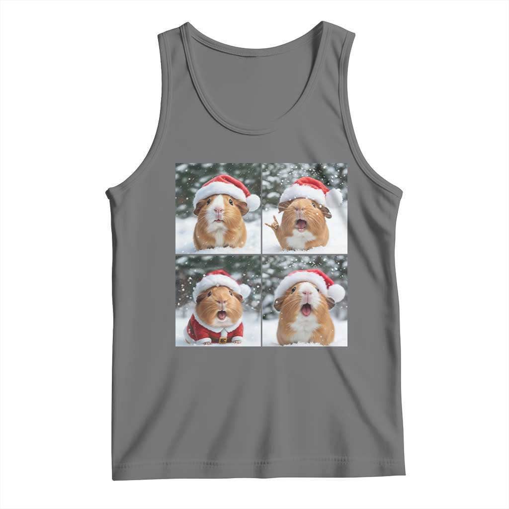 Funny Guinea Pig With Santa Hat Photobooth Tank Top Christmas Gift - Wonder Print Shop