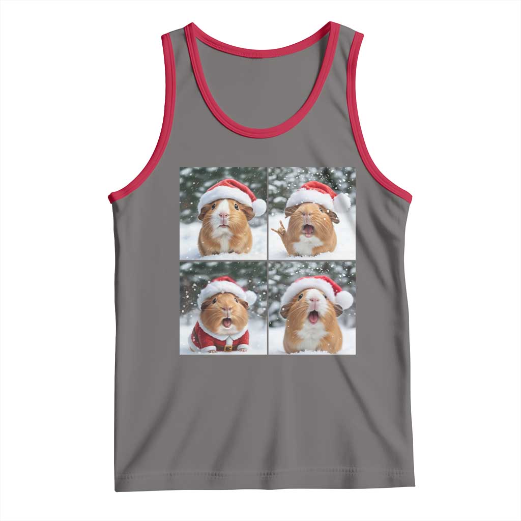 Funny Guinea Pig With Santa Hat Photobooth Tank Top Christmas Gift - Wonder Print Shop
