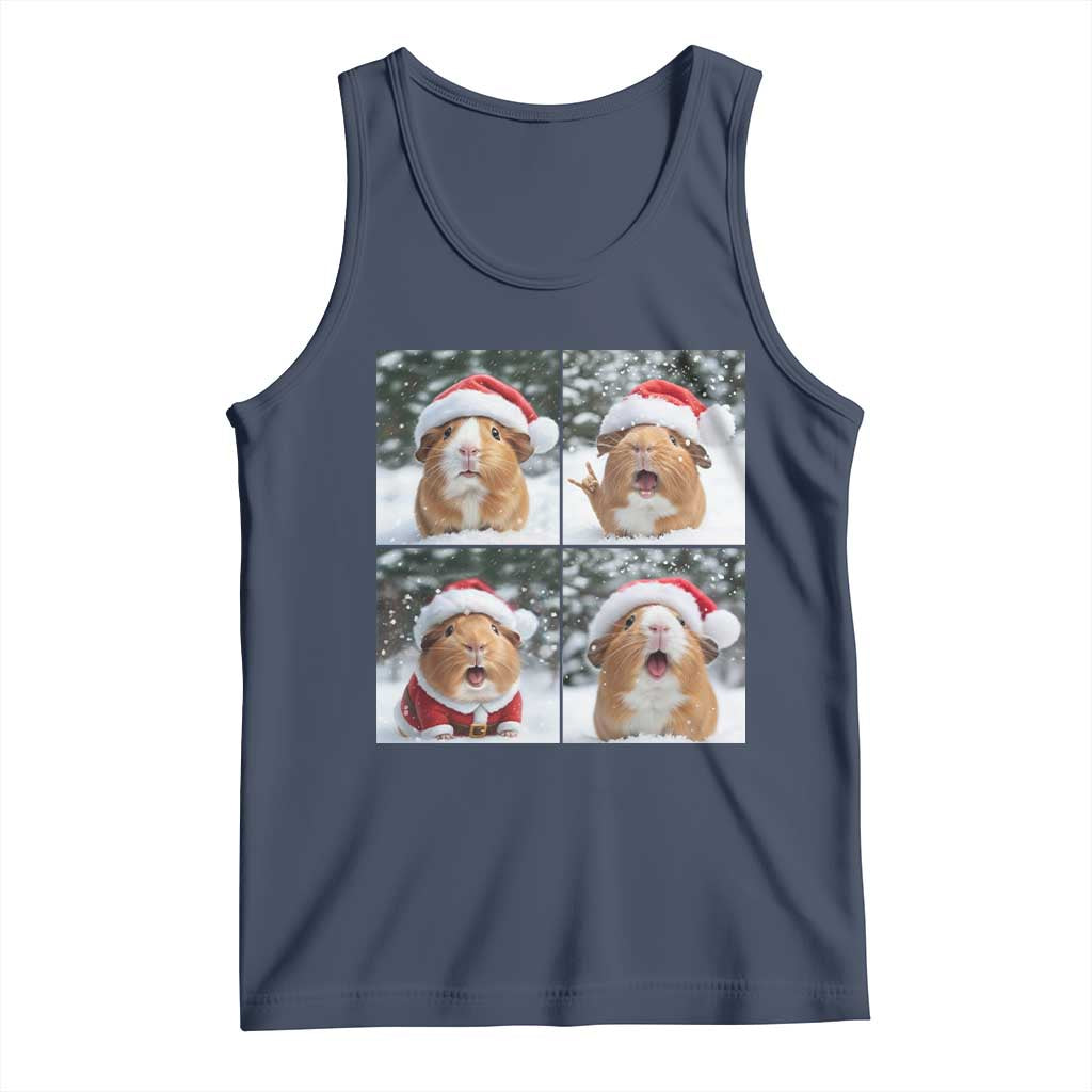 Funny Guinea Pig With Santa Hat Photobooth Tank Top Christmas Gift - Wonder Print Shop