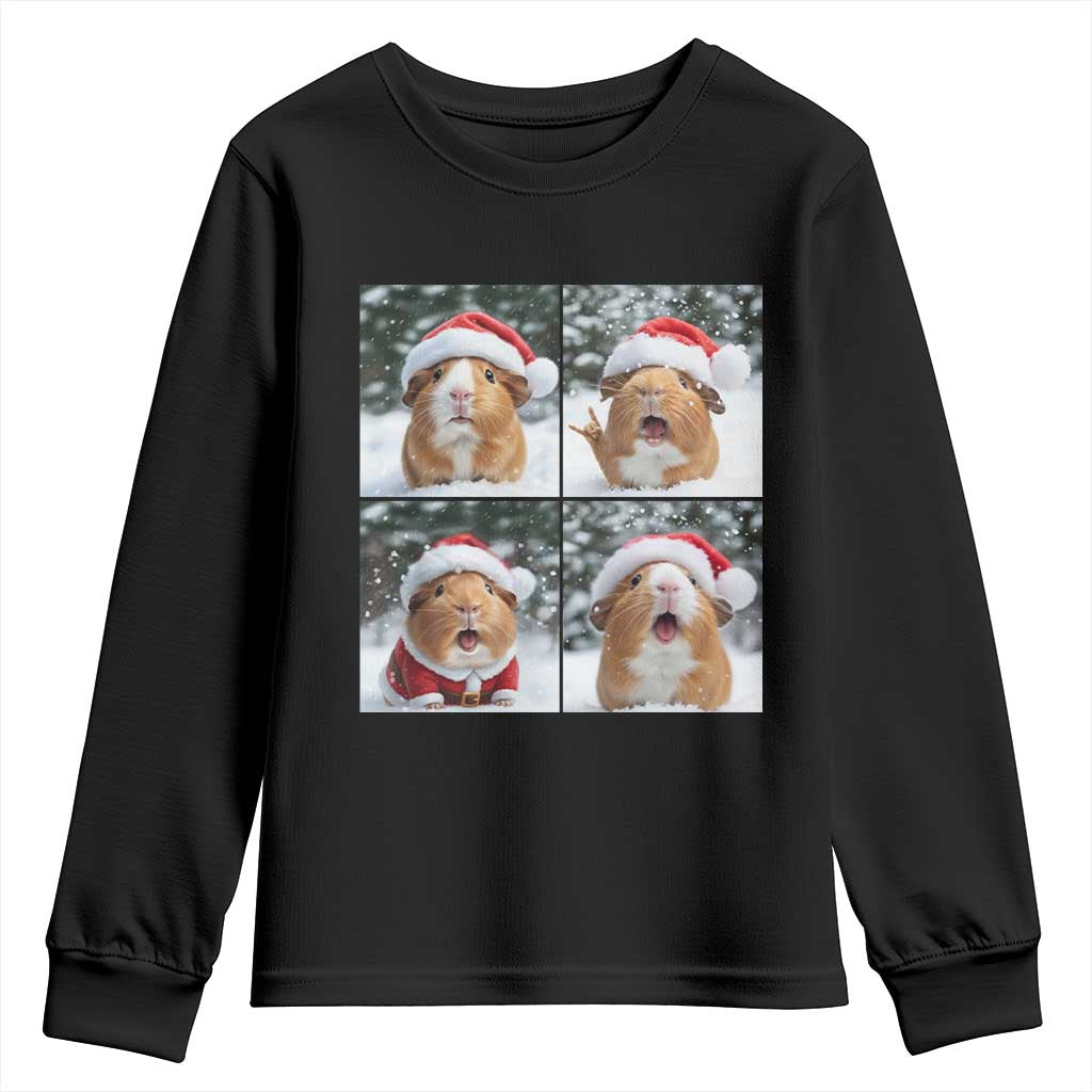Funny Guinea Pig With Santa Hat Photobooth Youth Sweatshirt Christmas Gift - Wonder Print Shop