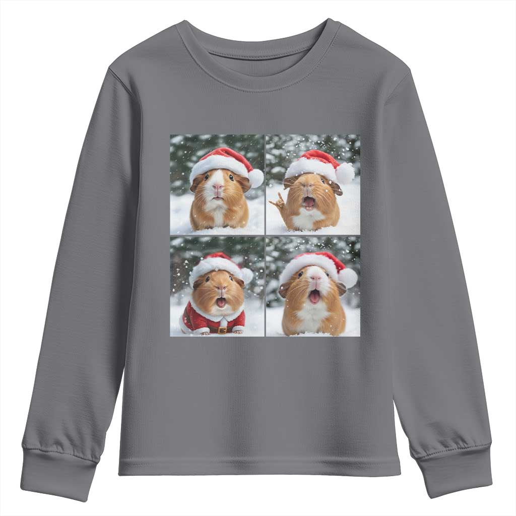 Funny Guinea Pig With Santa Hat Photobooth Youth Sweatshirt Christmas Gift - Wonder Print Shop