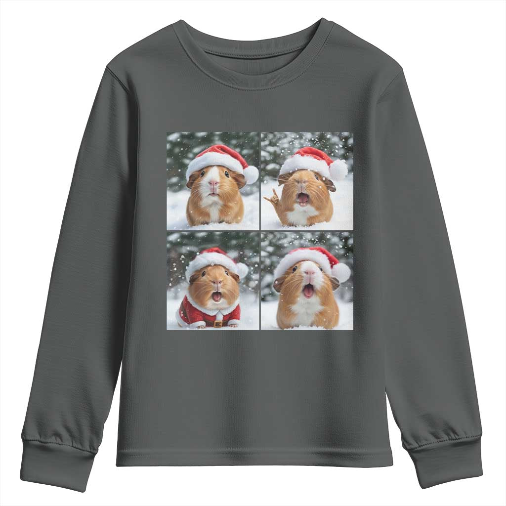 Funny Guinea Pig With Santa Hat Photobooth Youth Sweatshirt Christmas Gift - Wonder Print Shop