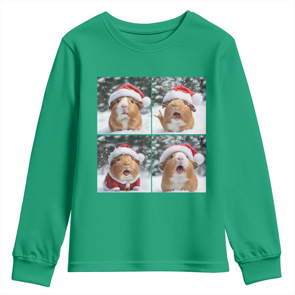Funny Guinea Pig With Santa Hat Photobooth Youth Sweatshirt Christmas Gift - Wonder Print Shop