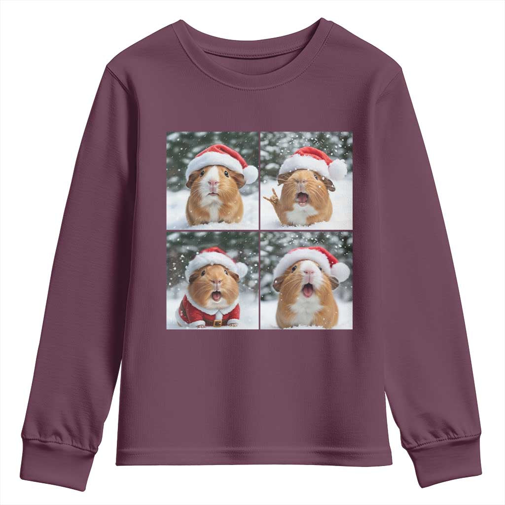Funny Guinea Pig With Santa Hat Photobooth Youth Sweatshirt Christmas Gift - Wonder Print Shop