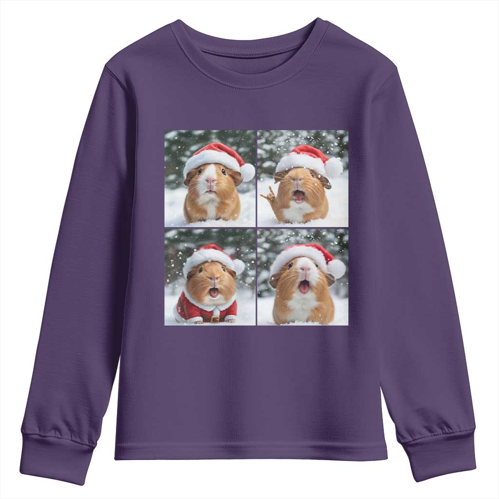 Funny Guinea Pig With Santa Hat Photobooth Youth Sweatshirt Christmas Gift - Wonder Print Shop