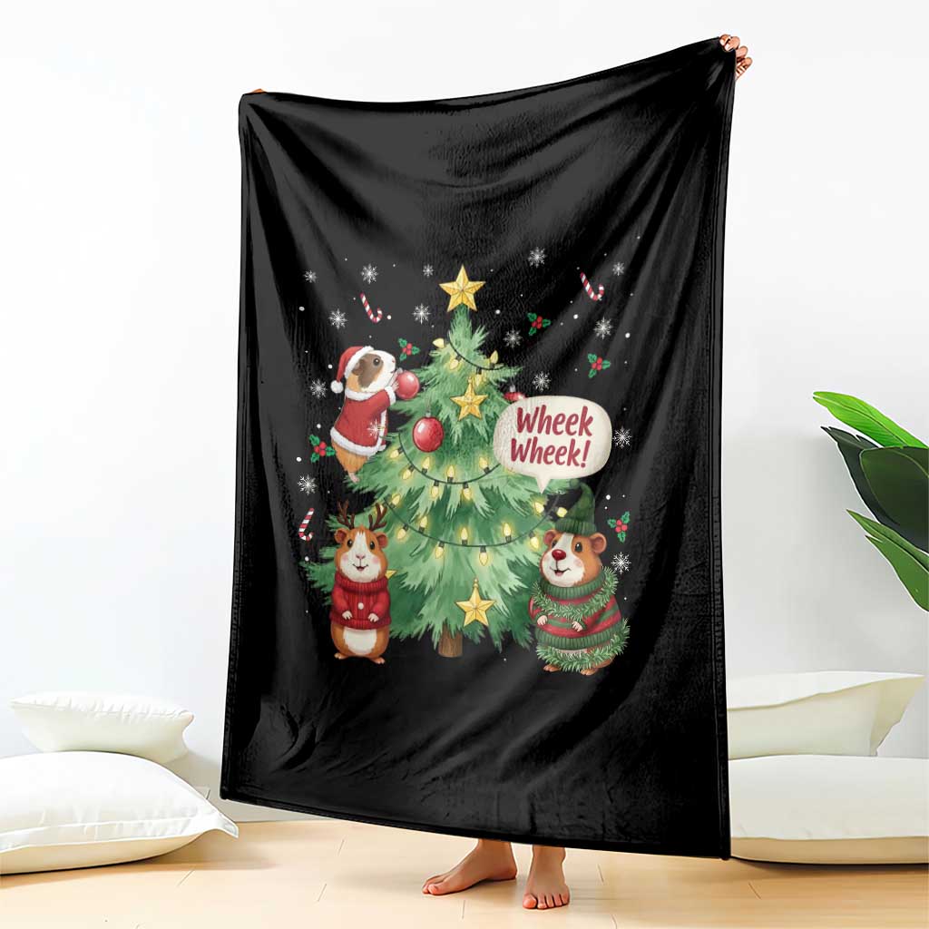 Wheek Wheek Guinea Pig Christmas Outfit Throw Blanket Cavy Lover Gift - Wonder Print Shop