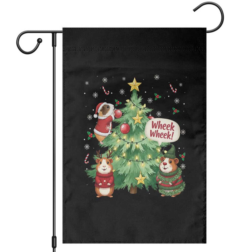 Wheek Wheek Guinea Pig Christmas Outfit Garden Flag Cavy Lover Gift - Wonder Print Shop