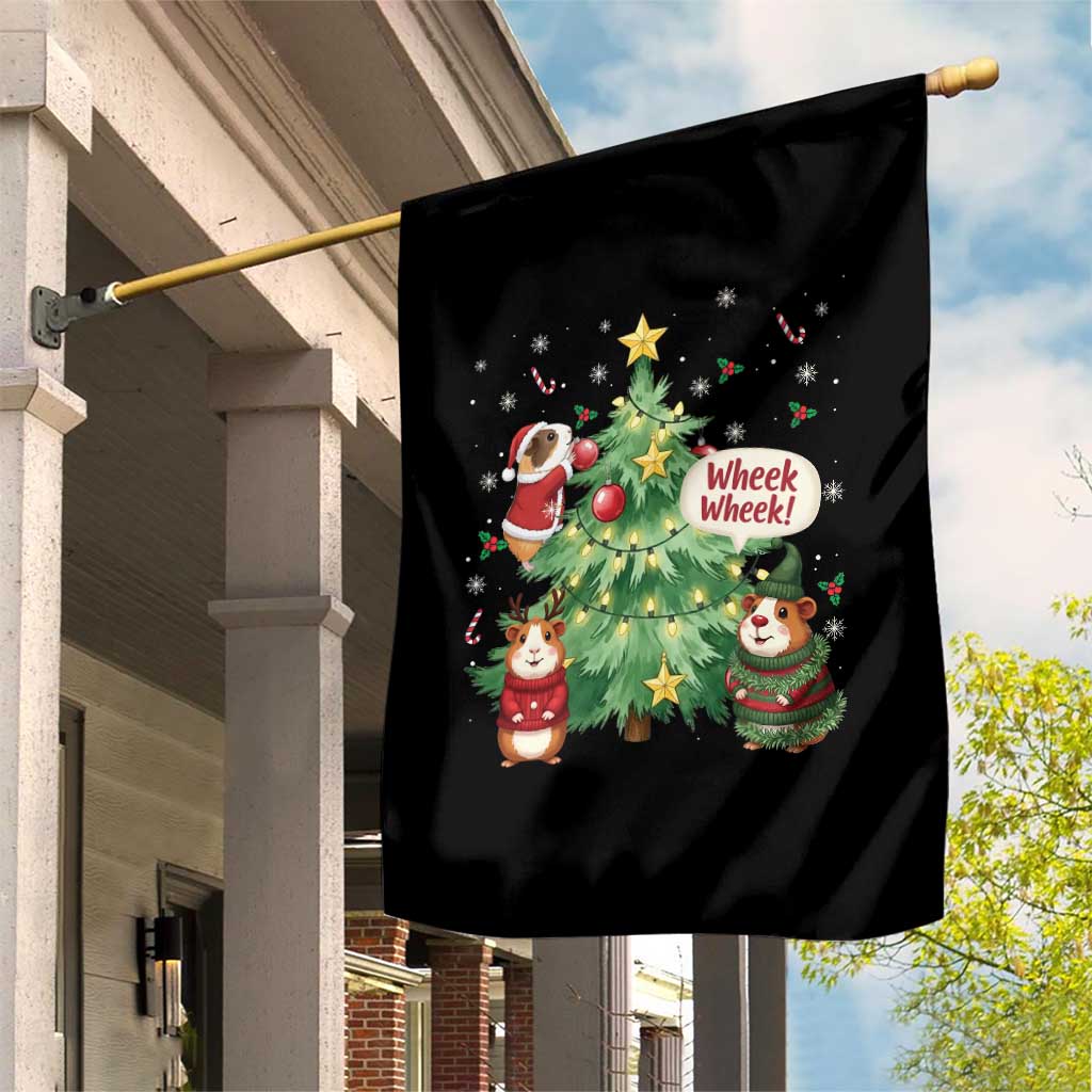 Wheek Wheek Guinea Pig Christmas Outfit Garden Flag Cavy Lover Gift - Wonder Print Shop