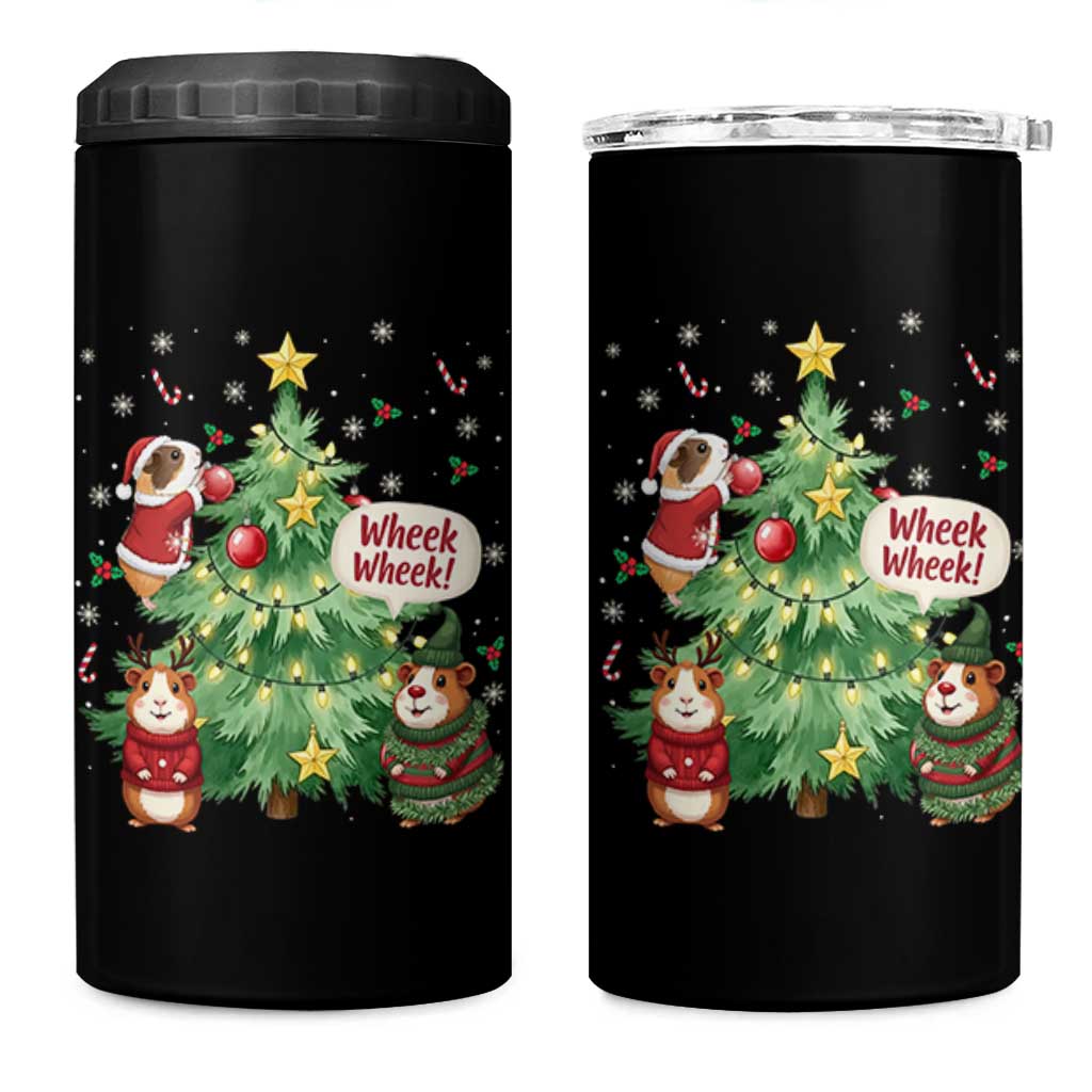 Wheek Wheek Guinea Pig Christmas Outfit 4 in 1 Can Cooler Tumbler Cavy Lover Gift - Wonder Print Shop