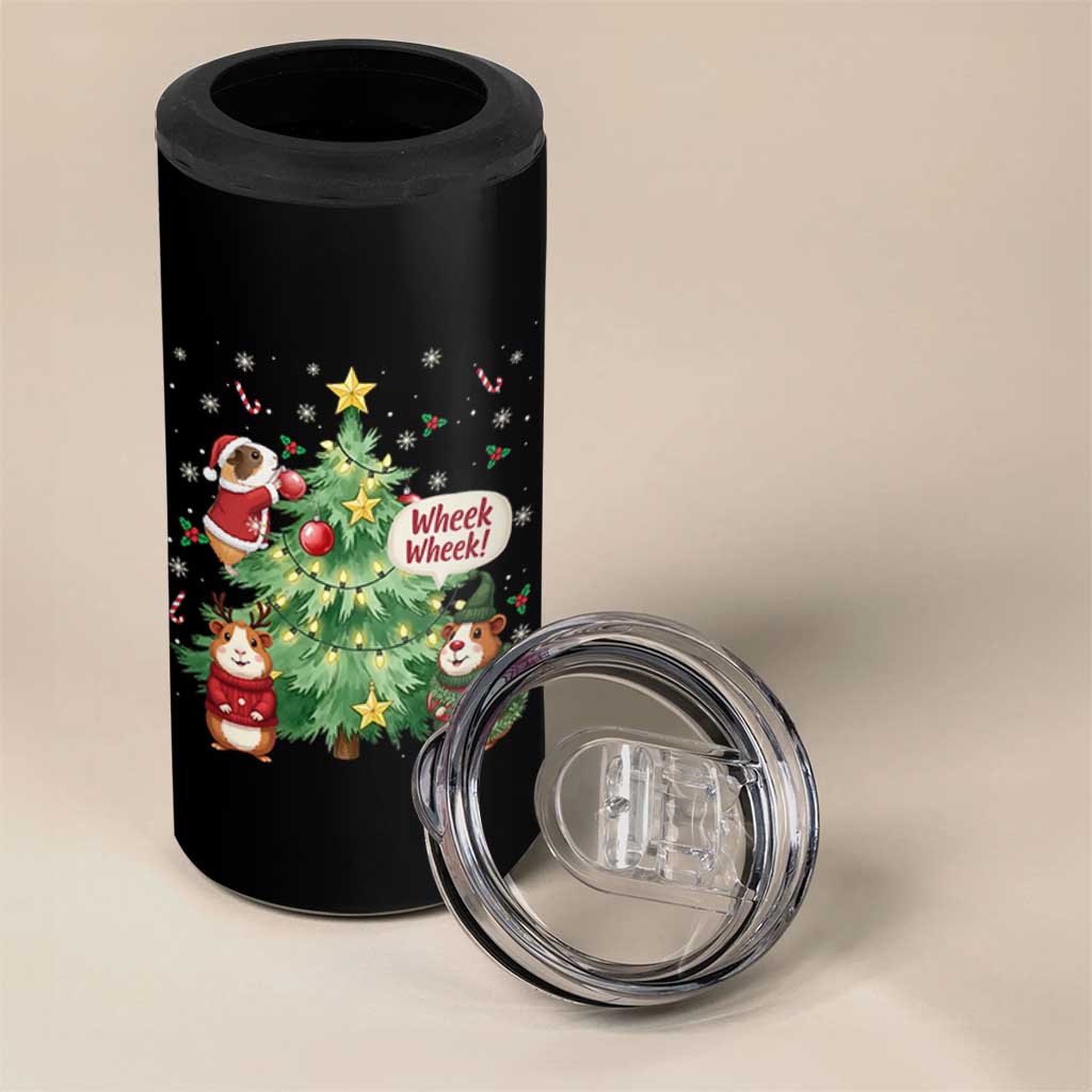 Wheek Wheek Guinea Pig Christmas Outfit 4 in 1 Can Cooler Tumbler Cavy Lover Gift - Wonder Print Shop