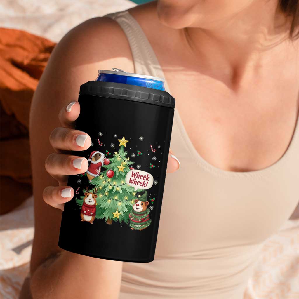 Wheek Wheek Guinea Pig Christmas Outfit 4 in 1 Can Cooler Tumbler Cavy Lover Gift - Wonder Print Shop