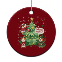 Wheek Wheek Guinea Pig Christmas Outfit Ceramic Ornament Cavy Lover Gift - Wonder Print Shop