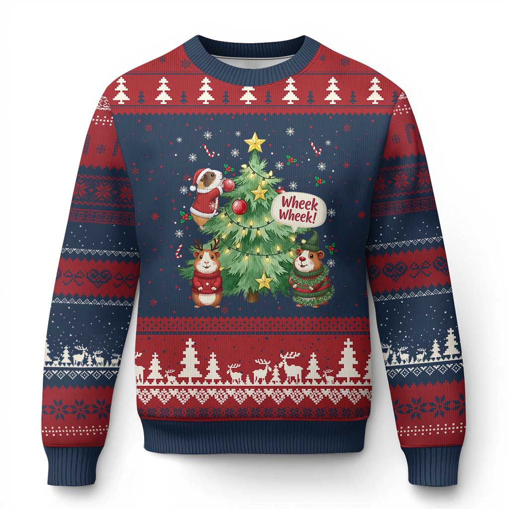 Wheek Wheek Guinea Pig Xmas Outfit Ugly Christmas Sweater Cavy Lover Gift - Wonder Print Shop