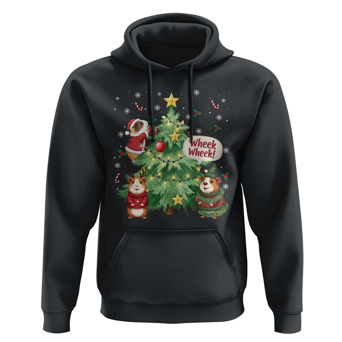 Wheek Wheek Guinea Pig Christmas Outfit Hoodie Cavy Lover Gift - Wonder Print Shop