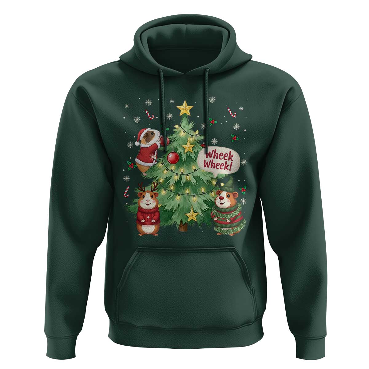 Wheek Wheek Guinea Pig Christmas Outfit Hoodie Cavy Lover Gift - Wonder Print Shop