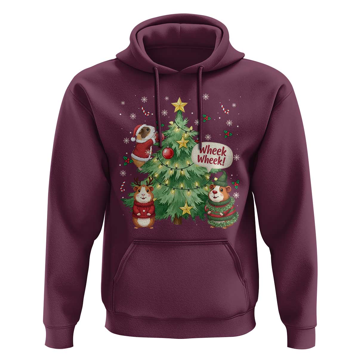Wheek Wheek Guinea Pig Christmas Outfit Hoodie Cavy Lover Gift - Wonder Print Shop