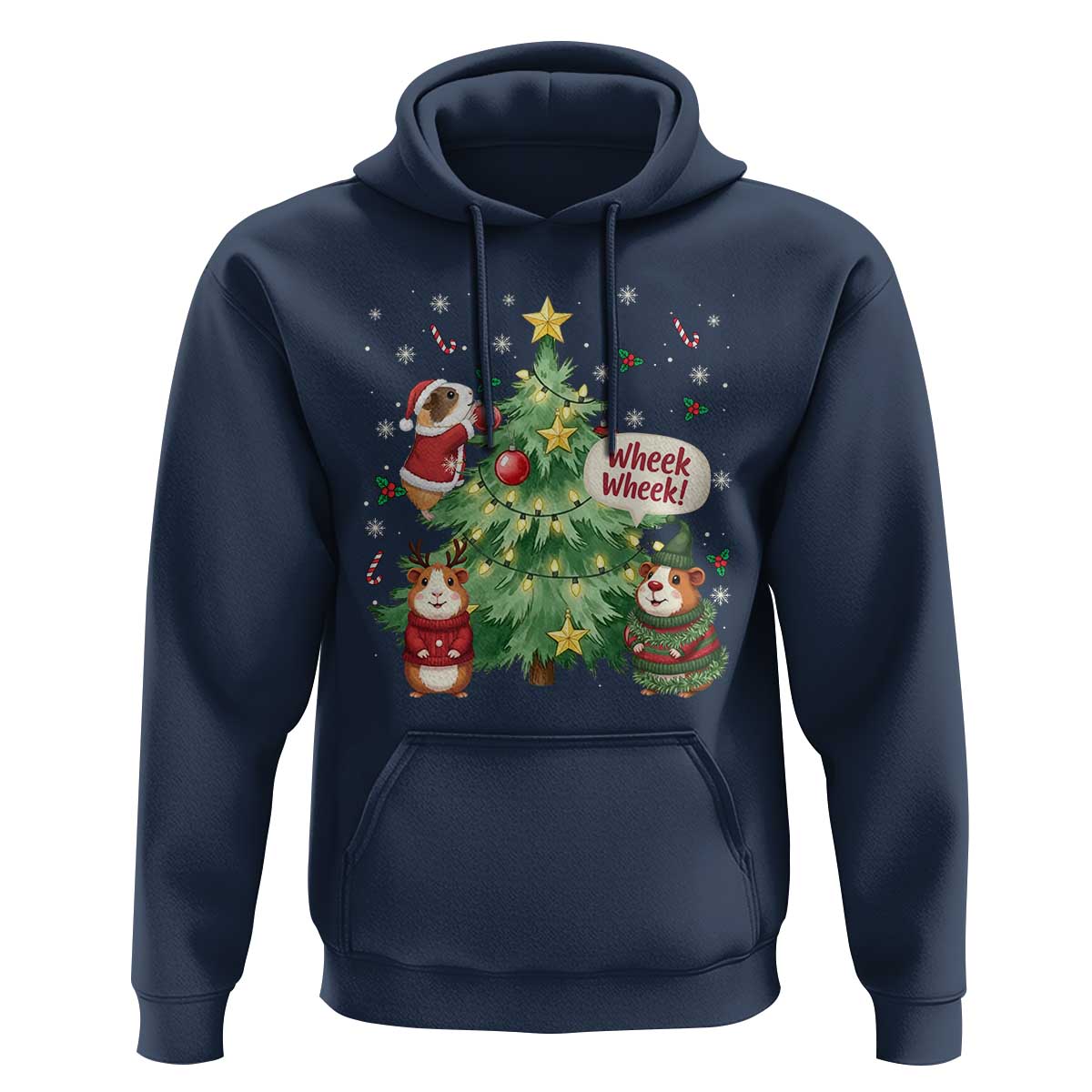 Wheek Wheek Guinea Pig Christmas Outfit Hoodie Cavy Lover Gift - Wonder Print Shop