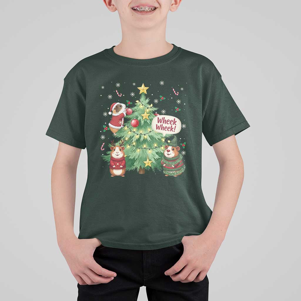 Wheek Wheek Guinea Pig Christmas Outfit T Shirt For Kid Cavy Lover Gift - Wonder Print Shop