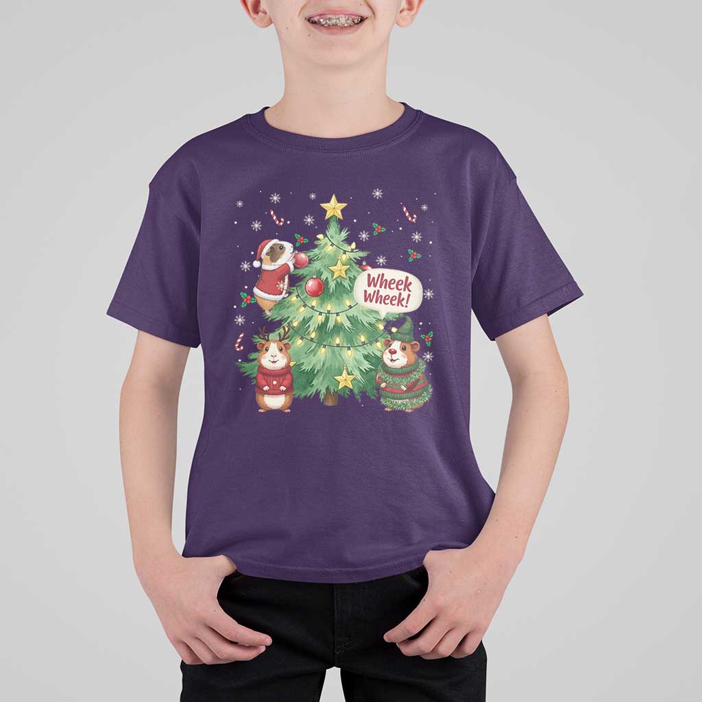 Wheek Wheek Guinea Pig Christmas Outfit T Shirt For Kid Cavy Lover Gift - Wonder Print Shop