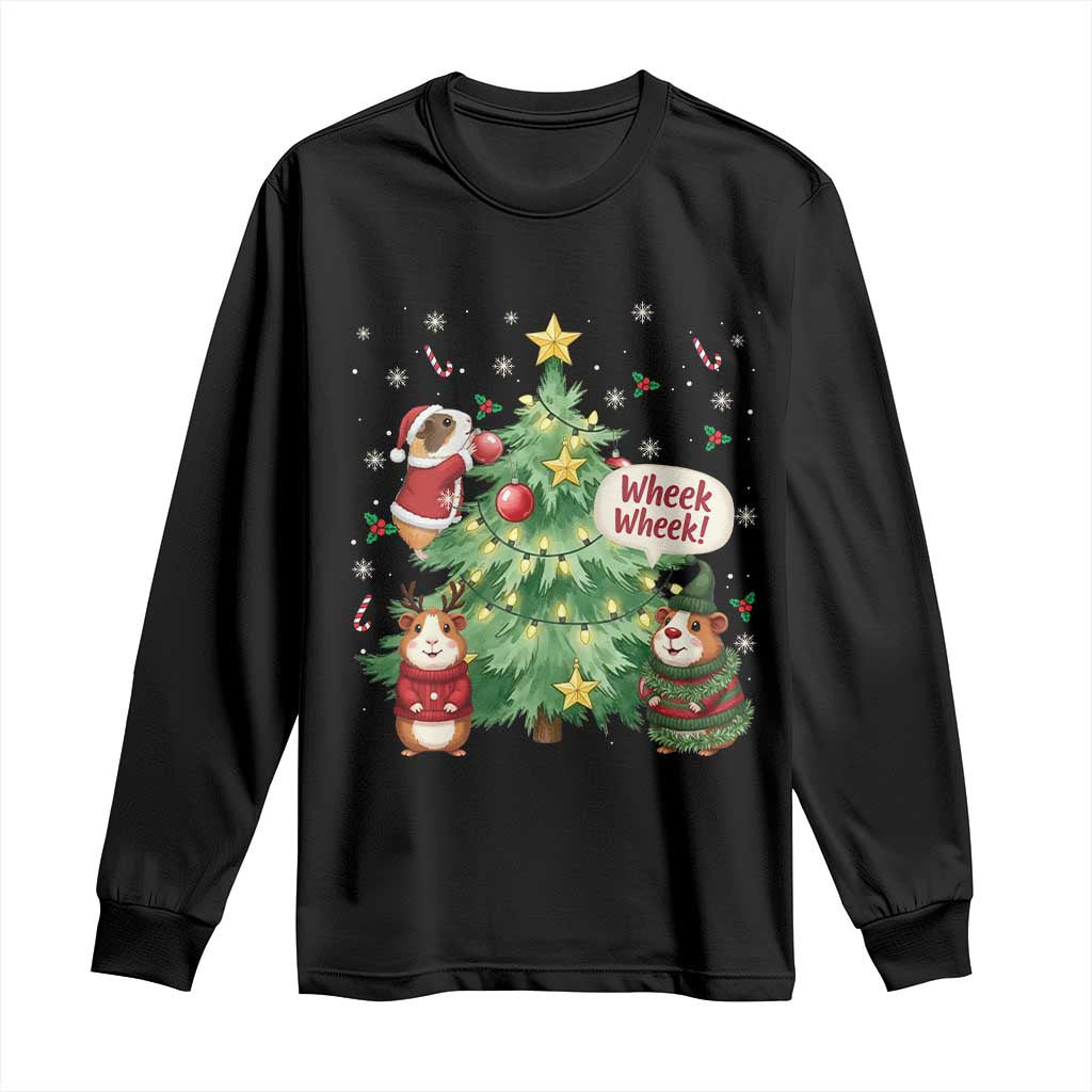Wheek Wheek Guinea Pig Christmas Outfit Long Sleeve Shirt Cavy Lover Gift - Wonder Print Shop