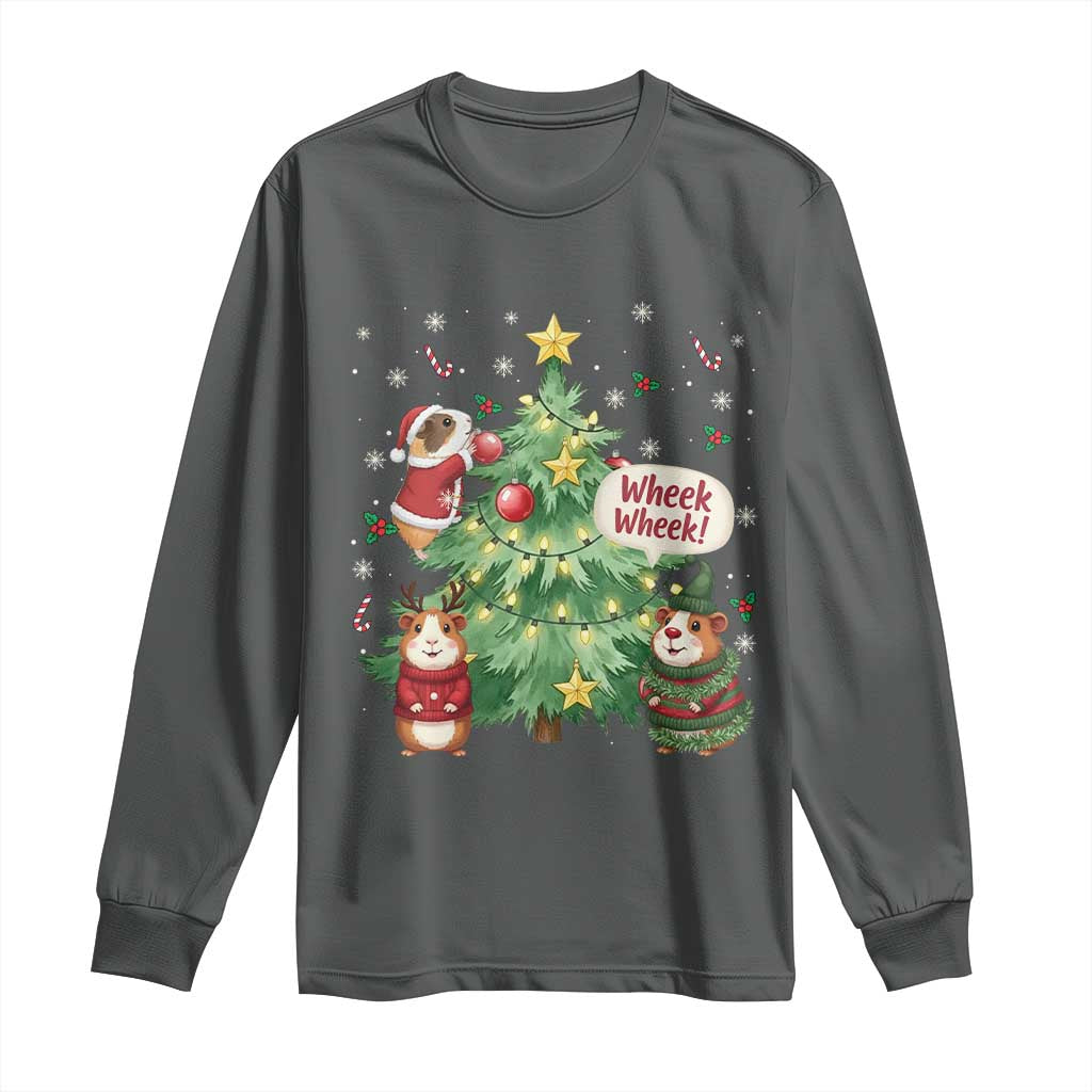 Wheek Wheek Guinea Pig Christmas Outfit Long Sleeve Shirt Cavy Lover Gift - Wonder Print Shop
