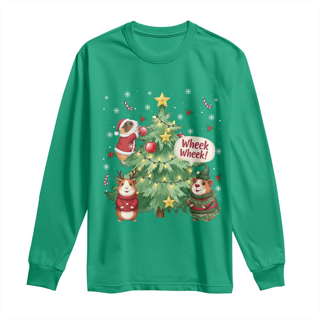 Wheek Wheek Guinea Pig Christmas Outfit Long Sleeve Shirt Cavy Lover Gift - Wonder Print Shop