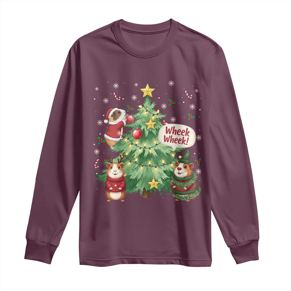 Wheek Wheek Guinea Pig Christmas Outfit Long Sleeve Shirt Cavy Lover Gift - Wonder Print Shop