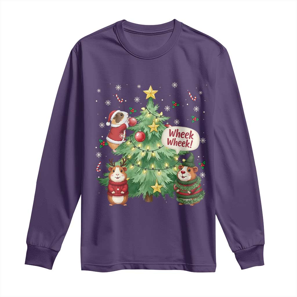 Wheek Wheek Guinea Pig Christmas Outfit Long Sleeve Shirt Cavy Lover Gift - Wonder Print Shop