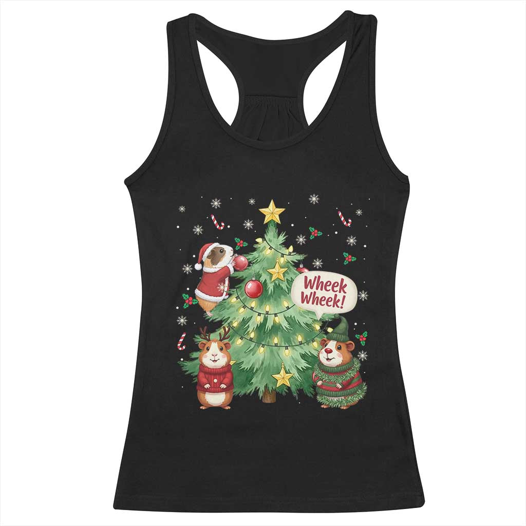 Wheek Wheek Guinea Pig Christmas Outfit Racerback Tank Top Cavy Lover Gift - Wonder Print Shop