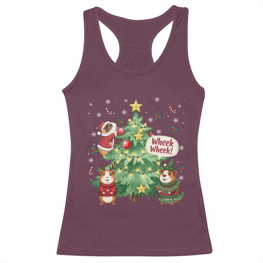 Wheek Wheek Guinea Pig Christmas Outfit Racerback Tank Top Cavy Lover Gift - Wonder Print Shop