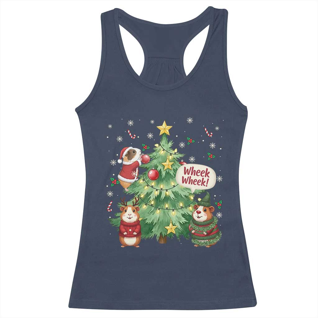 Wheek Wheek Guinea Pig Christmas Outfit Racerback Tank Top Cavy Lover Gift - Wonder Print Shop
