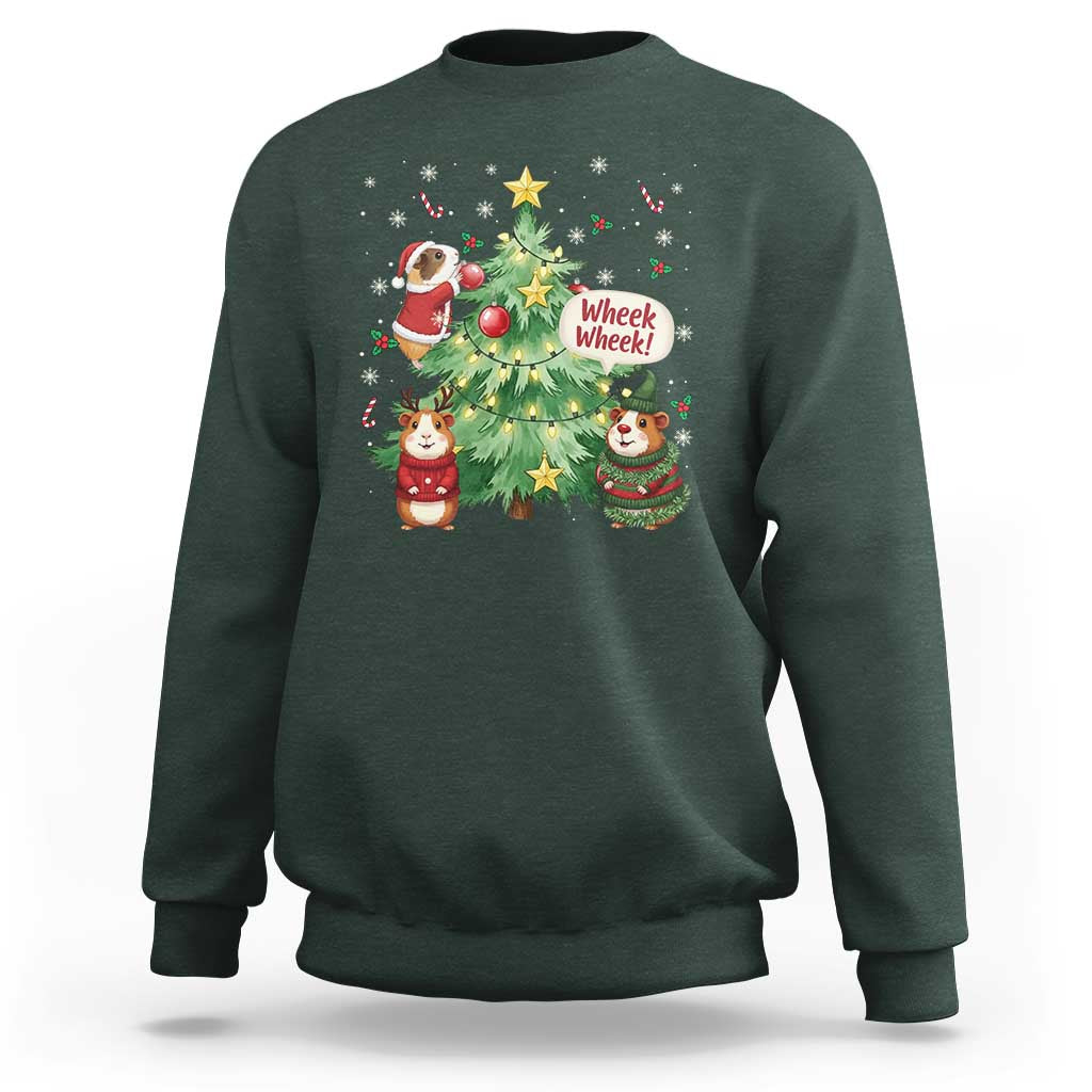Wheek Wheek Guinea Pig Christmas Outfit Sweatshirt Cavy Lover Gift - Wonder Print Shop
