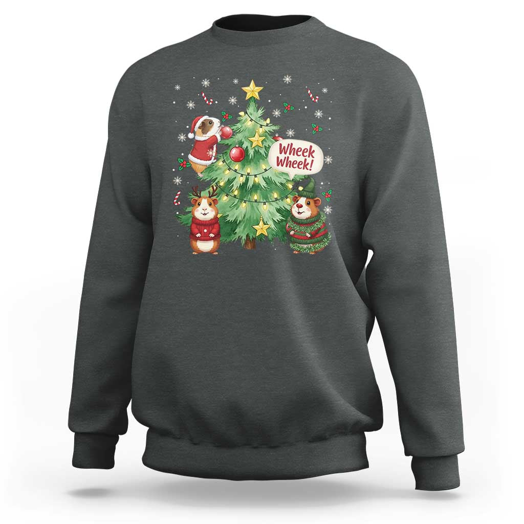 Wheek Wheek Guinea Pig Christmas Outfit Sweatshirt Cavy Lover Gift - Wonder Print Shop