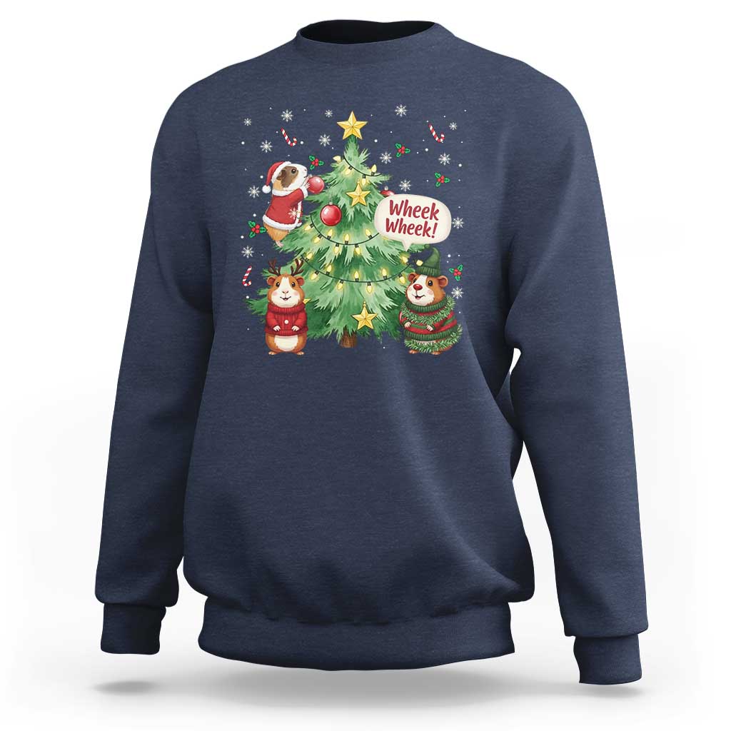 Wheek Wheek Guinea Pig Christmas Outfit Sweatshirt Cavy Lover Gift - Wonder Print Shop