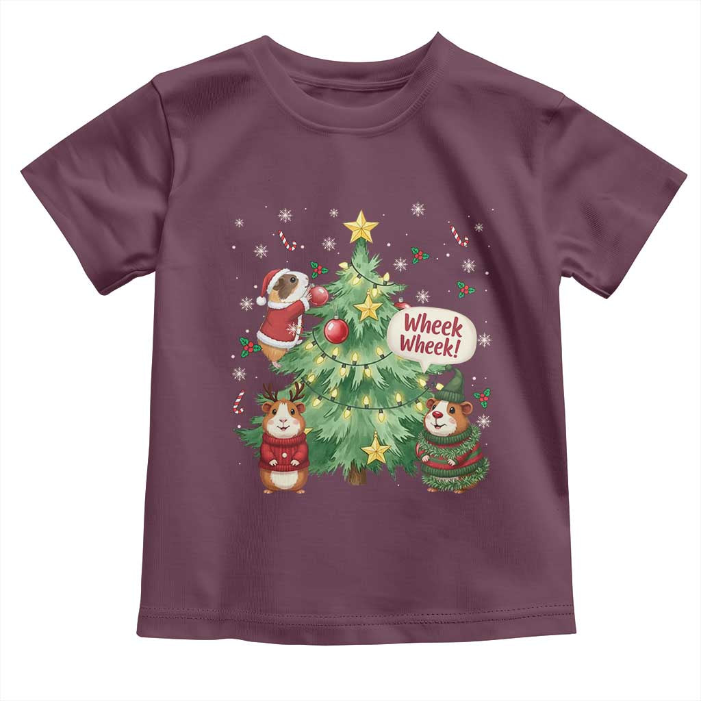 Wheek Wheek Guinea Pig Christmas Outfit Toddler T Shirt Cavy Lover Gift - Wonder Print Shop