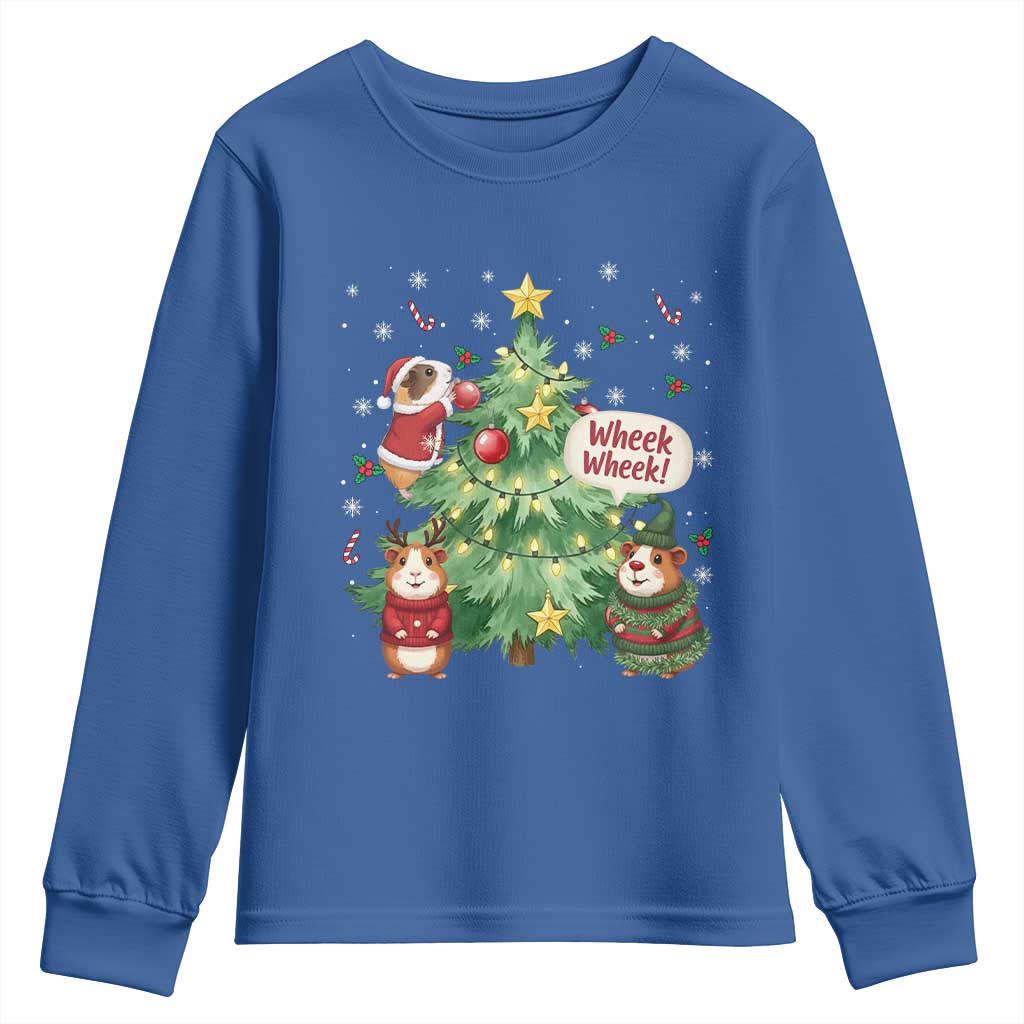 Wheek Wheek Guinea Pig Christmas Outfit Youth Sweatshirt Cavy Lover Gift - Wonder Print Shop