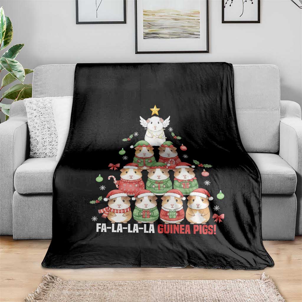 Fa La La La Guinea Pigs Throw Blanket Funny Christmas Cavy Lover Gift - Wonder Print Shop