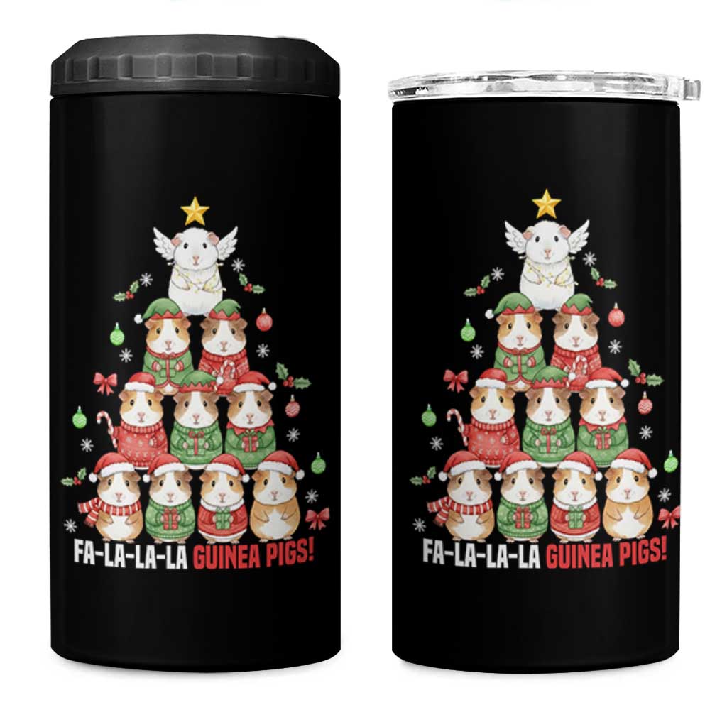 Fa La La La Guinea Pigs 4 in 1 Can Cooler Tumbler Funny Christmas Cavy Lover Gift - Wonder Print Shop