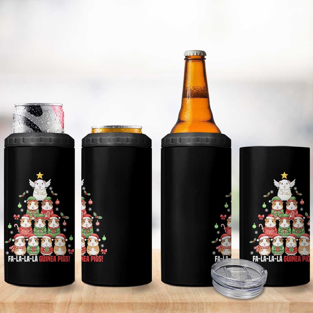 Fa La La La Guinea Pigs 4 in 1 Can Cooler Tumbler Funny Christmas Cavy Lover Gift - Wonder Print Shop