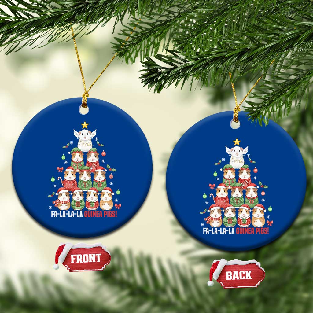 Fa La La La Guinea Pigs Ceramic Ornament Funny Christmas Cavy Lover Gift - Wonder Print Shop
