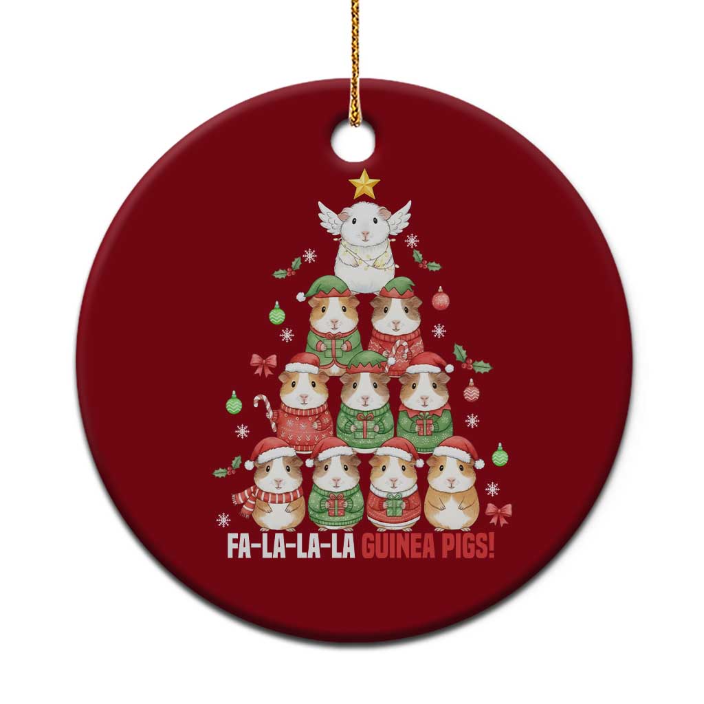 Fa La La La Guinea Pigs Ceramic Ornament Funny Christmas Cavy Lover Gift - Wonder Print Shop