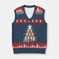 Fa La La La Guinea Pigs V-Neck Knit Sweater Vest Funny Xmas Cavy Lover Gift - Wonder Print Shop