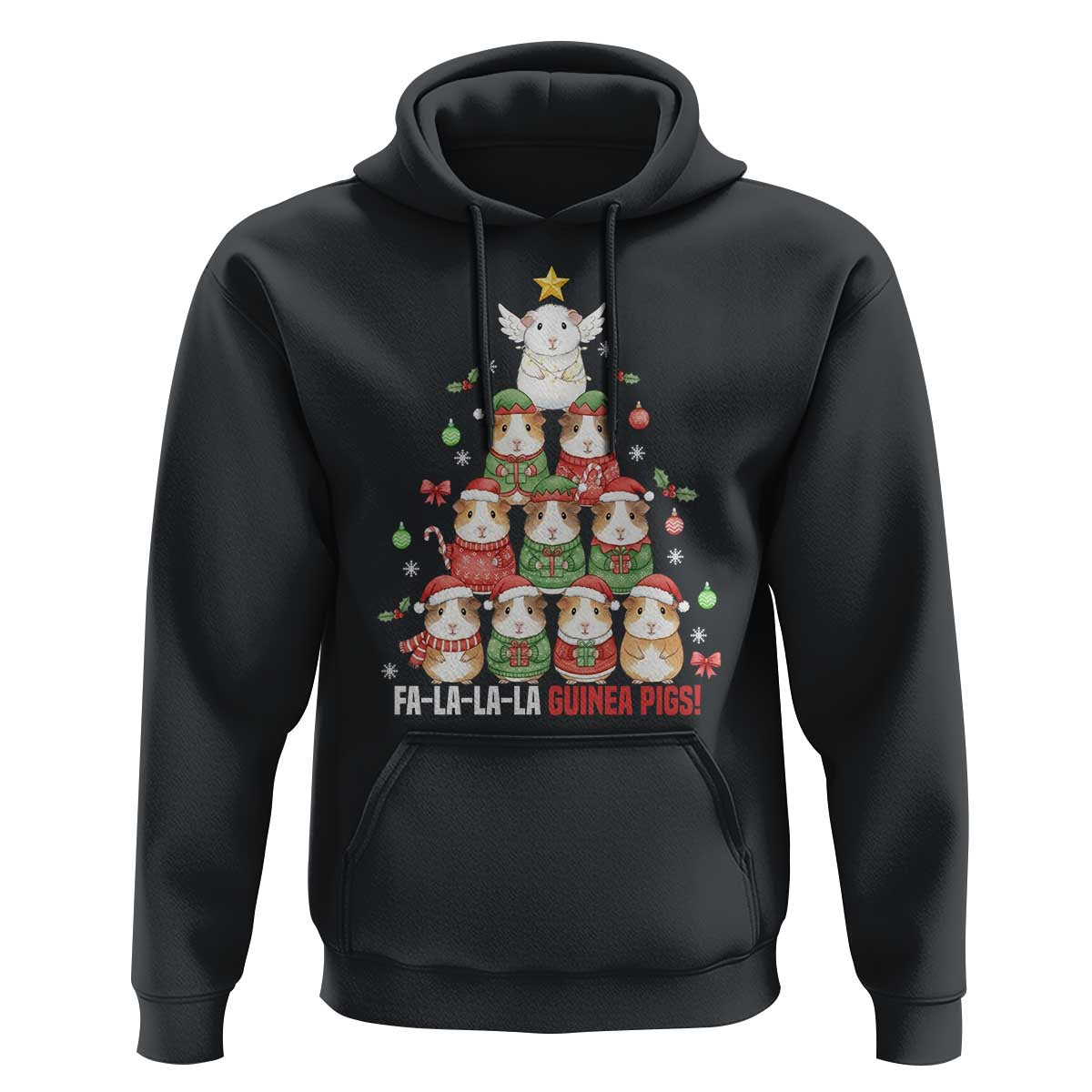 Fa La La La Guinea Pigs Hoodie Funny Christmas Cavy Lover Gift - Wonder Print Shop