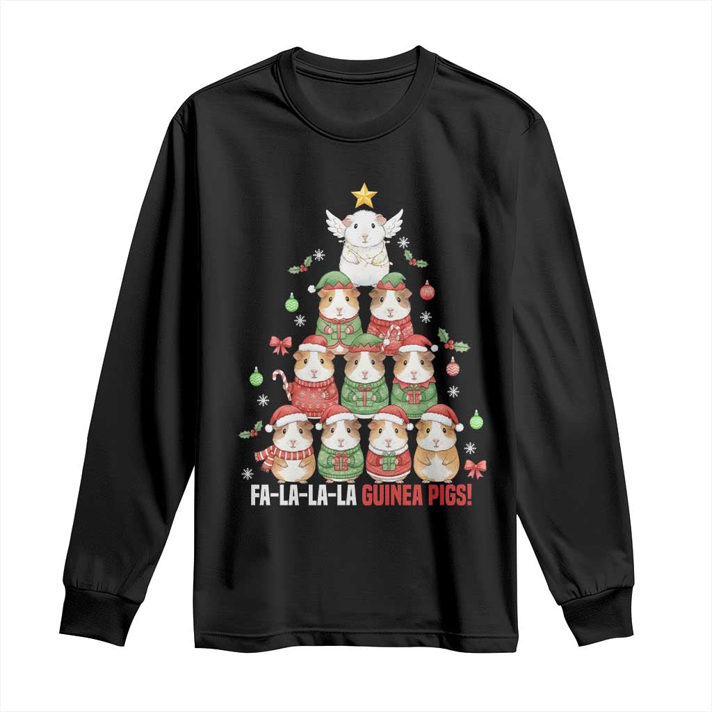 Fa La La La Guinea Pigs Long Sleeve Shirt Funny Christmas Cavy Lover Gift - Wonder Print Shop