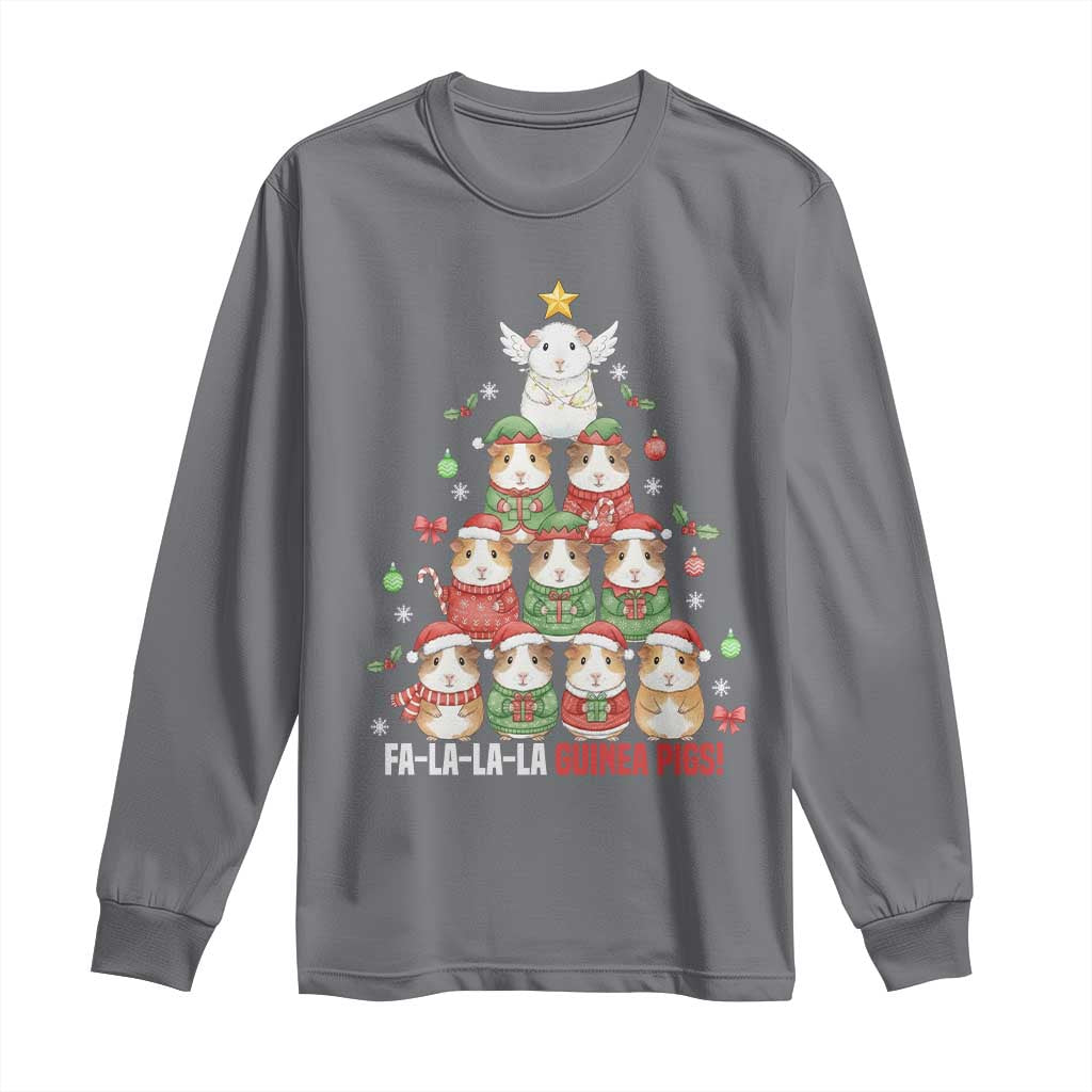 Fa La La La Guinea Pigs Long Sleeve Shirt Funny Christmas Cavy Lover Gift - Wonder Print Shop