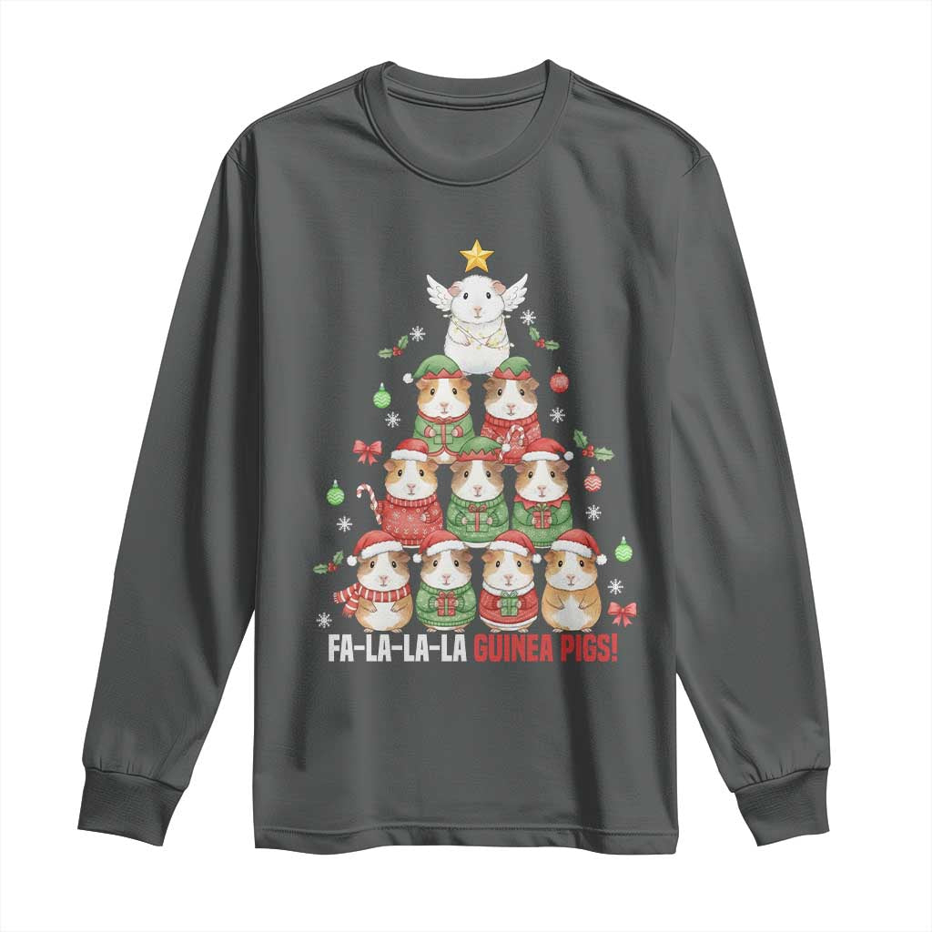 Fa La La La Guinea Pigs Long Sleeve Shirt Funny Christmas Cavy Lover Gift - Wonder Print Shop