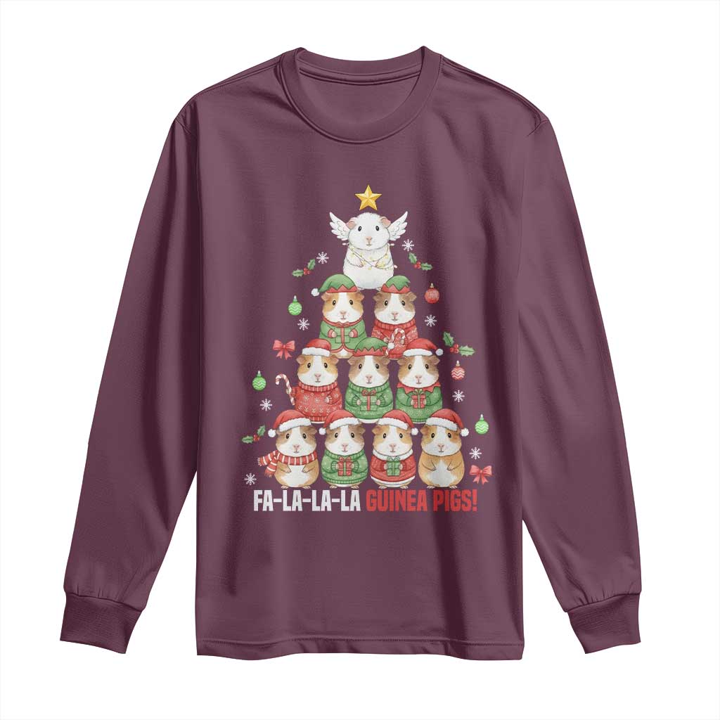 Fa La La La Guinea Pigs Long Sleeve Shirt Funny Christmas Cavy Lover Gift - Wonder Print Shop
