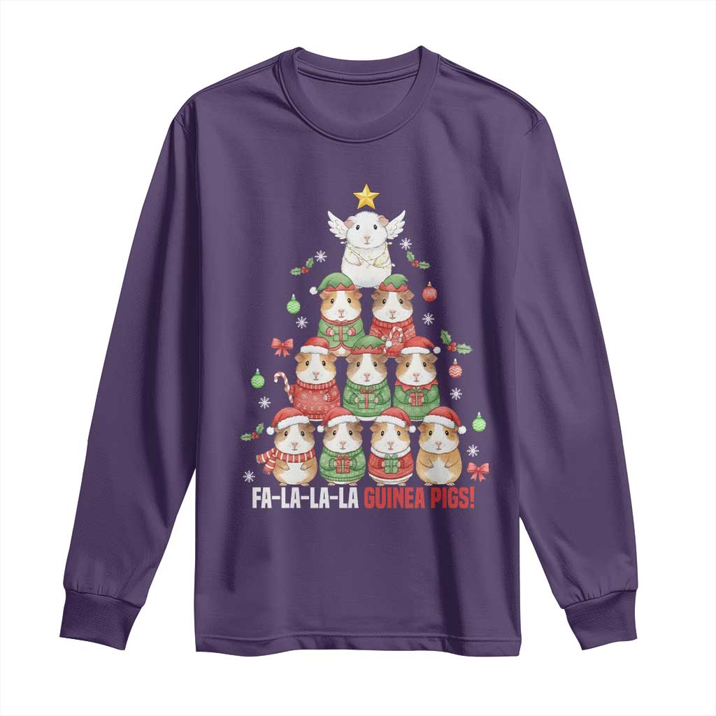 Fa La La La Guinea Pigs Long Sleeve Shirt Funny Christmas Cavy Lover Gift - Wonder Print Shop