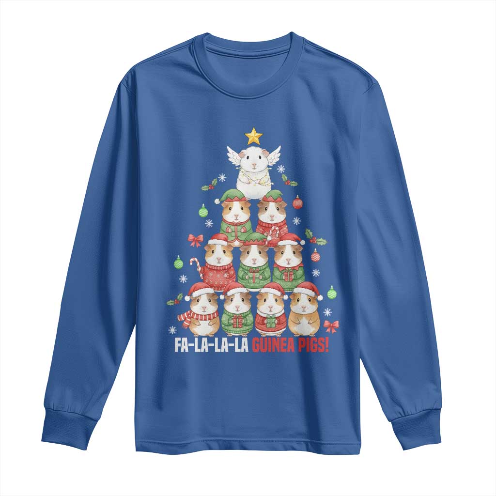 Fa La La La Guinea Pigs Long Sleeve Shirt Funny Christmas Cavy Lover Gift - Wonder Print Shop